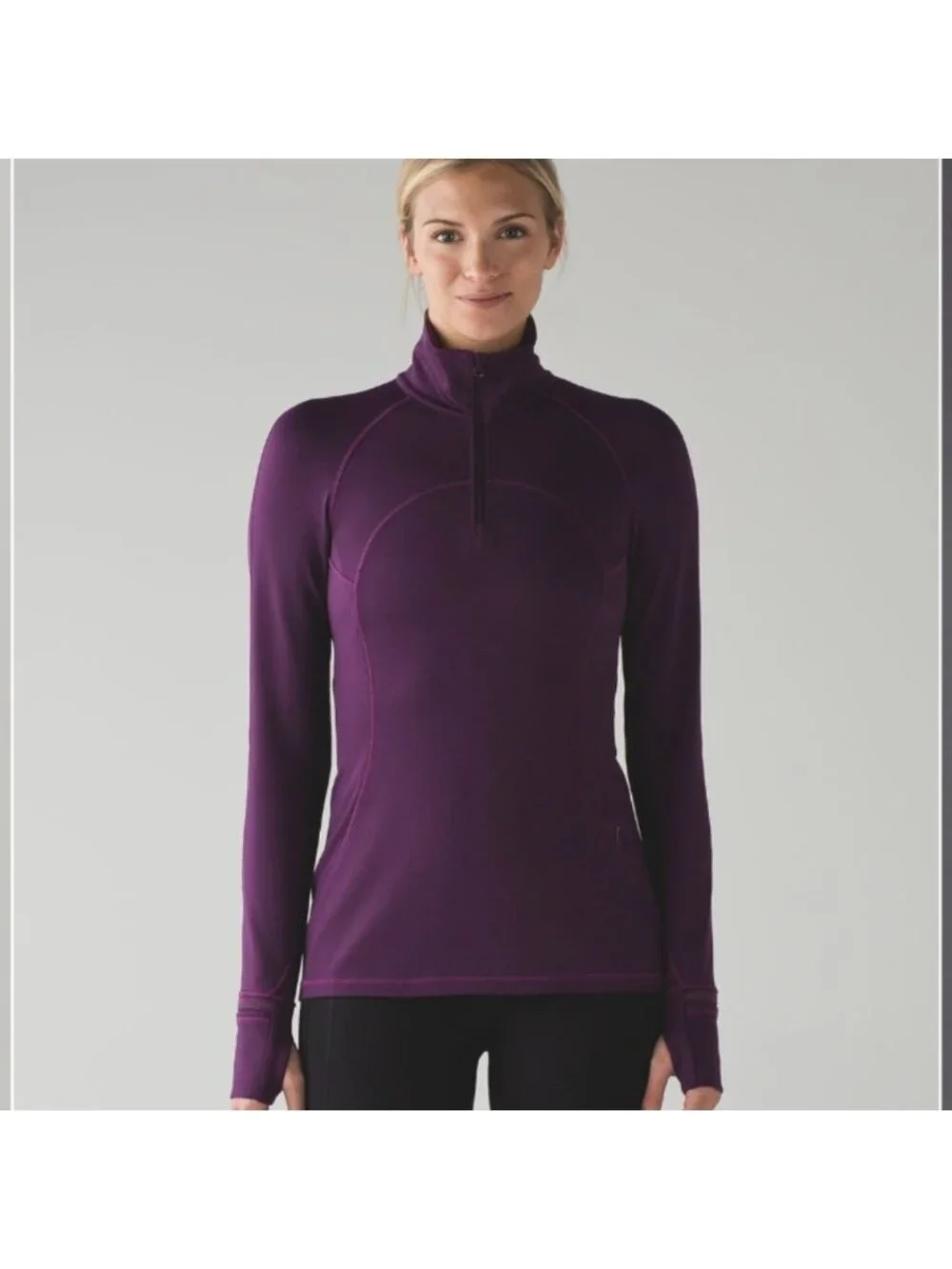 Lululemon First Mile 1/2 Zip Darkest Magenta